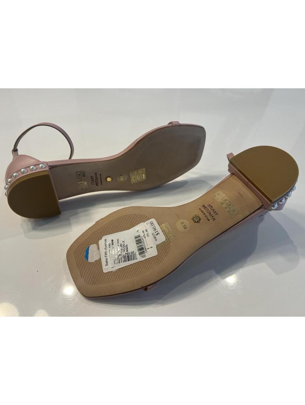 $475 Stuart Weitzman Nudistcurve Pearl Flat Sandal Ballet 8.5 B - Picture 11 of 15